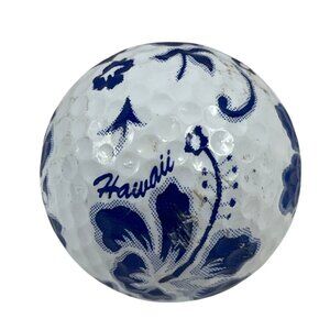 Hawaii Blue Hibiscus Golf Ball With Floral Design & Text 41m